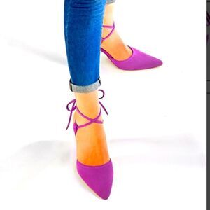 HENGSON LACE UP POINTED-TOE  WOMEN'S SEXY HIGH HEELS PUMP